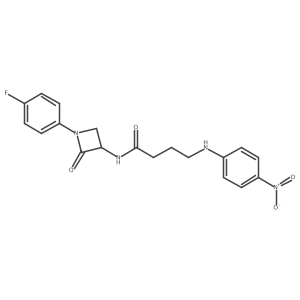 N-[1-(4-fluorophenyl)-2-oxoazetidin-3-yl]-4-[(4-nitrophenyl)amino]butanamide结构式