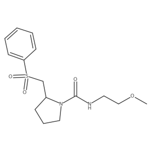 N-(2-methoxyethyl)-2-((phenylsulfonyl)methyl)pyrrolidine-1-carboxamide结构式