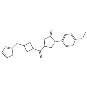 1-(4-Methoxyphenyl)-4-(3-(thiazol-2-yloxy)azetidine-1-carbonyl)pyrrolidin-2-one结构式