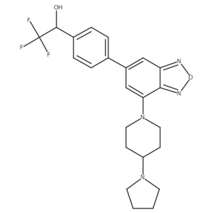 2,2,2-Trifluoro-1-[4-[4-(4-pyrrolidin-1-ylpiperidin-1-yl)-2,1,3-benzoxadiazol-6-yl]phenyl]ethanol Structure
