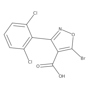 5-Bromo-3-(2,6-dichlorophenyl)-4-isoxazolecarboxylic acid结构式