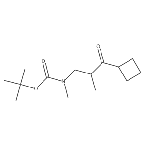 tert-butyl N-(3-cyclobutyl-2-methyl-3-oxopropyl)-N-methylcarbamate结构式