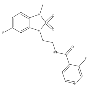 3-fluoro-N-(2-(6-fluoro-3-methyl-2,2-dioxidobenzo[c][1,2,5]thiadiazol-1(3H)-yl)ethyl)isonicotinamide结构式