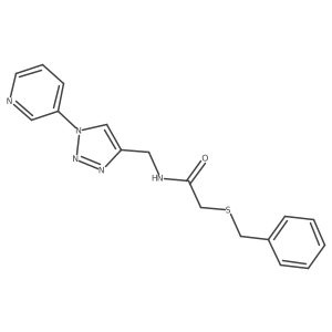 2-(benzylthio)-N-((1-(pyridin-3-yl)-1H-1,2,3-triazol-4-yl)methyl)acetamide结构式