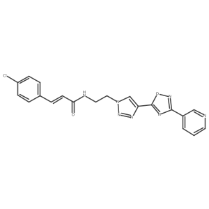 (E)-3-(4-chlorophenyl)-N-(2-(4-(3-(pyridin-3-yl)-1,2,4-oxadiazol-5-yl)-1H-1,2,3-triazol-1-yl)ethyl)acrylamide Structure