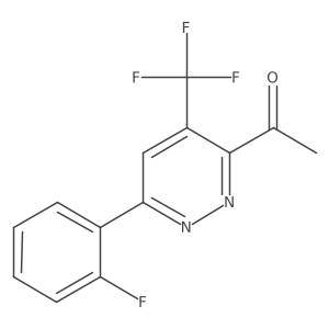 1-[6-(2-Fluorophenyl)-4-(trifluoromethyl)pyridazin-3-yl]ethan-1-one结构式