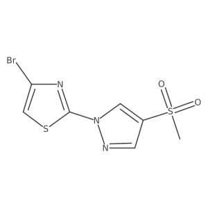 4-bromo-2-(4-methanesulfonyl-1H-pyrazol-1-yl)-1,3-thiazole结构式