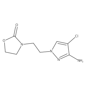 3-[2-(3-amino-4-chloro-1H-pyrazol-1-yl)ethyl]-1,3-oxazolidin-2-one结构式