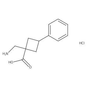 1-(Aminomethyl)-3-phenylcyclobutane-1-carboxylic acid hydrochloride结构式