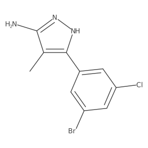 3-(3-bromo-5-chlorophenyl)-4-methyl-1H-pyrazol-5-amine结构式