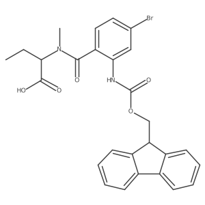2-{1-[4-bromo-2-({[(9H-fluoren-9-yl)methoxy]carbonyl}amino)phenyl]-N-methylformamido}butanoic acid结构式