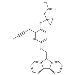 2-{1-[2-({[(9H-fluoren-9-yl)methoxy]carbonyl}amino)hex-4-ynamido]cyclopropyl}acetic acid Structure