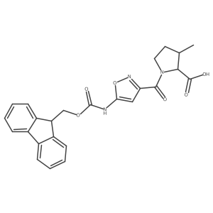 1-[5-({[(9H-fluoren-9-yl)methoxy]carbonyl}amino)-1,2-oxazole-3-carbonyl]-3-methylpyrrolidine-2-carboxylic acid Structure
