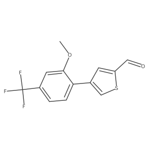 4-[2-Methoxy-4-(trifluoromethyl)phenyl]thiophene-2-carbaldehyde Structure