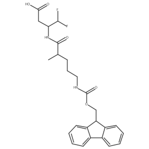 3-[5-({[(9H-fluoren-9-yl)methoxy]carbonyl}amino)-2-methylpentanamido]-4,4-difluorobutanoic acid结构式