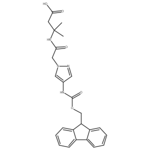 3-{2-[4-({[(9H-fluoren-9-yl)methoxy]carbonyl}amino)-1H-pyrazol-1-yl]acetamido}-3-methylbutanoic acid结构式