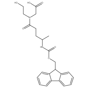 2-[4-({[(9H-fluoren-9-yl)methoxy]carbonyl}amino)-N-(2-hydroxyethyl)pentanamido]acetic acid结构式