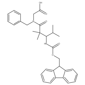 2-[N-benzyl-3-({[(9H-fluoren-9-yl)methoxy]carbonyl}amino)-2,2,4-trimethylpentanamido]acetic acid Structure