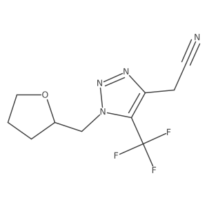 2-[1-(oxolan-2-ylmethyl)-5-(trifluoromethyl)-1H-1,2,3-triazol-4-yl]acetonitrile结构式