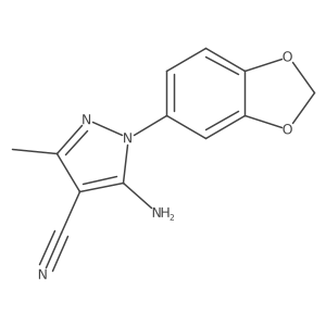 5-Amino-1-benzo[1,3]dioxol-5-yl-3-methyl-1H-pyrazole-4-carbonitrile结构式