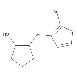 rac-(1R,2S)-2-[(2-bromothiophen-3-yl)methyl]cyclopentan-1-ol Structure