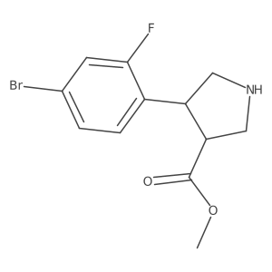 rac-methyl (3R,4S)-4-(4-bromo-2-fluorophenyl)pyrrolidine-3-carboxylate结构式
