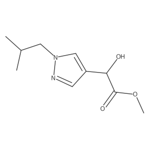 methyl 2-hydroxy-2-[1-(2-methylpropyl)-1H-pyrazol-4-yl]acetate结构式