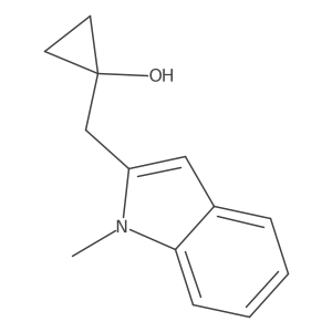 1-[(1-methyl-1H-indol-2-yl)methyl]cyclopropan-1-ol结构式