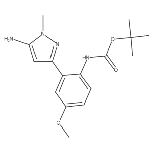 tert-butyl N-[2-(5-amino-1-methyl-1H-pyrazol-3-yl)-4-methoxyphenyl]carbamate结构式