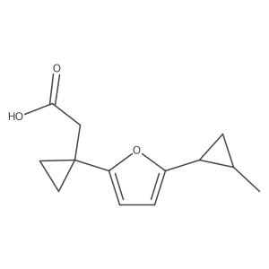 2-{1-[5-(2-Methylcyclopropyl)furan-2-yl]cyclopropyl}acetic acid结构式