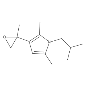 2,5-dimethyl-3-(2-methyloxiran-2-yl)-1-(2-methylpropyl)-1H-pyrrole结构式