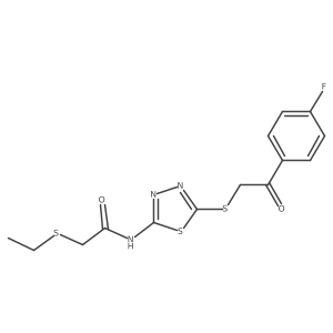 2-Ethylsulfanyl-N-[5-[2-(4-fluorophenyl)-2-oxoethyl]sulfanyl-1,3,4-thiadiazol-2-yl]acetamide Structure