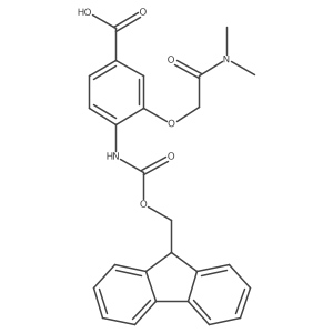 3-[(dimethylcarbamoyl)methoxy]-4-({[(9H-fluoren-9-yl)methoxy]carbonyl}amino)benzoic acid结构式
