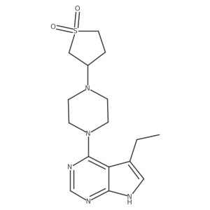 3-(4-(5-Ethyl-7H-pyrrolo[2,3-d]pyrimidin-4-yl)piperazin-1-yl)tetrahydrothiophene 1,1-dioxide结构式