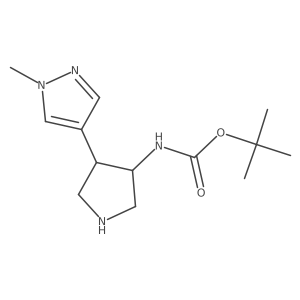 rel-tert-butyl N-[(3R,4S)-4-(1-methyl-1H-pyrazol-4-yl)pyrrolidin-3-yl]carbamate结构式