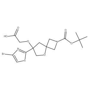 2-{[7-(4-Bromo-1,3-thiazol-2-yl)-2-[(tert-butoxy)carbonyl]-5-oxa-2-azaspiro[3.4]octan-7-yl]oxy}acetic acid Structure