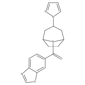 6-[3-(1H-pyrazol-1-yl)-8-azabicyclo[3.2.1]octane-8-carbonyl]-1,3-benzothiazole Structure