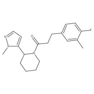 3-(4-fluoro-3-methylphenyl)-1-[2-(1-methyl-1H-pyrazol-5-yl)piperidin-1-yl]propan-1-one Structure
