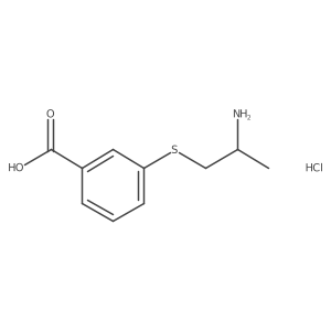 3-[(2-Aminopropyl)sulfanyl]benzoicacidhydrochloride结构式