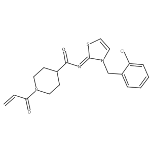 N-{3-[(2-chlorophenyl)methyl]-2,3-dihydro-1,3-thiazol-2-ylidene}-1-(prop-2-enoyl)piperidine-4-carboxamide结构式