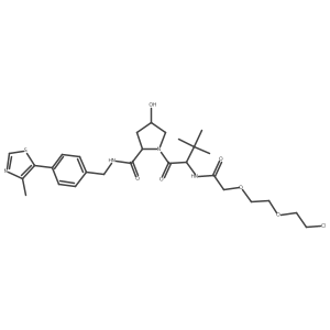 (2S,4R)-1-[(2S)-2-[[2-[2-(2-chloroethoxy)ethoxy]acetyl]amino]-3,3-dimethyl-butanoyl]-4-hydroxy-N-[[4-(4-methylthiazol-5-yl)phenyl]methyl]pyrrolidine-2-carboxamide Structure