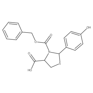 3-[(Benzyloxy)carbonyl]-2-(4-hydroxyphenyl)-1,3-thiazolidine-4-carboxylic acid结构式