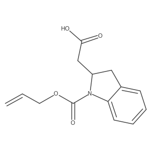 2-[(2S)-1-[(prop-2-en-1-yloxy)carbonyl]-2,3-dihydro-1H-indol-2-yl]acetic acid结构式