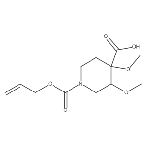 rac-(3R,4S)-3,4-dimethoxy-1-[(prop-2-en-1-yloxy)carbonyl]piperidine-4-carboxylic acid结构式