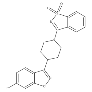 3-[4-(6-Fluoro-1,2-benzoxazol-3-yl)piperidin-1-yl]-1,2-benzothiazole 1,1-dioxide Structure