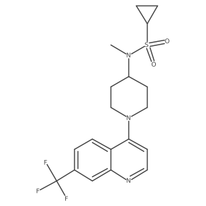 N-methyl-N-{1-[7-(trifluoromethyl)quinolin-4-yl]piperidin-4-yl}cyclopropanesulfonamide结构式