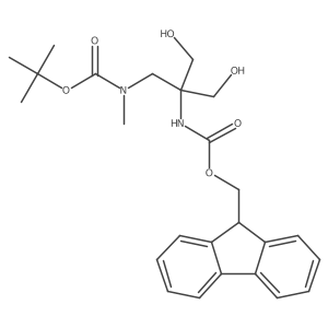 tert-butyl N-[2-({[(9H-fluoren-9-yl)methoxy]carbonyl}amino)-3-hydroxy-2-(hydroxymethyl)propyl]-N-methylcarbamate结构式