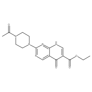 Ethyl 2-(4-acetyl-1-piperazinyl)-5,8-dihydro-5-oxopyrido[2,3-d]pyrimidine-6-carboxylate Structure