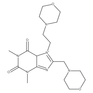1,3-dimethyl-7-(2-morpholin-4-ylethyl)-8-(morpholin-4-ylmethyl)-5H-purin-7-ium-2,6-dione结构式