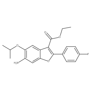 Ethyl 6-amino-2-(4-fluorophenyl)-5-isopropoxybenzofuran-3-carboxylate结构式